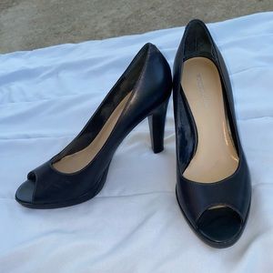 Navy blue peep toe heels size 7